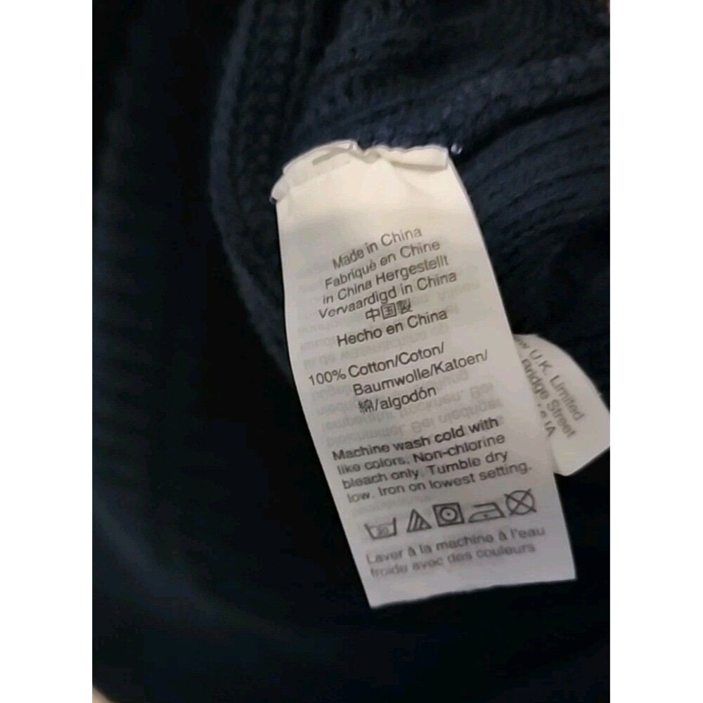 Madewell Cardigan Sweater Woman's XL Ribbed Open Front Navy Blue 100% Cotton - Picture 4 of 6